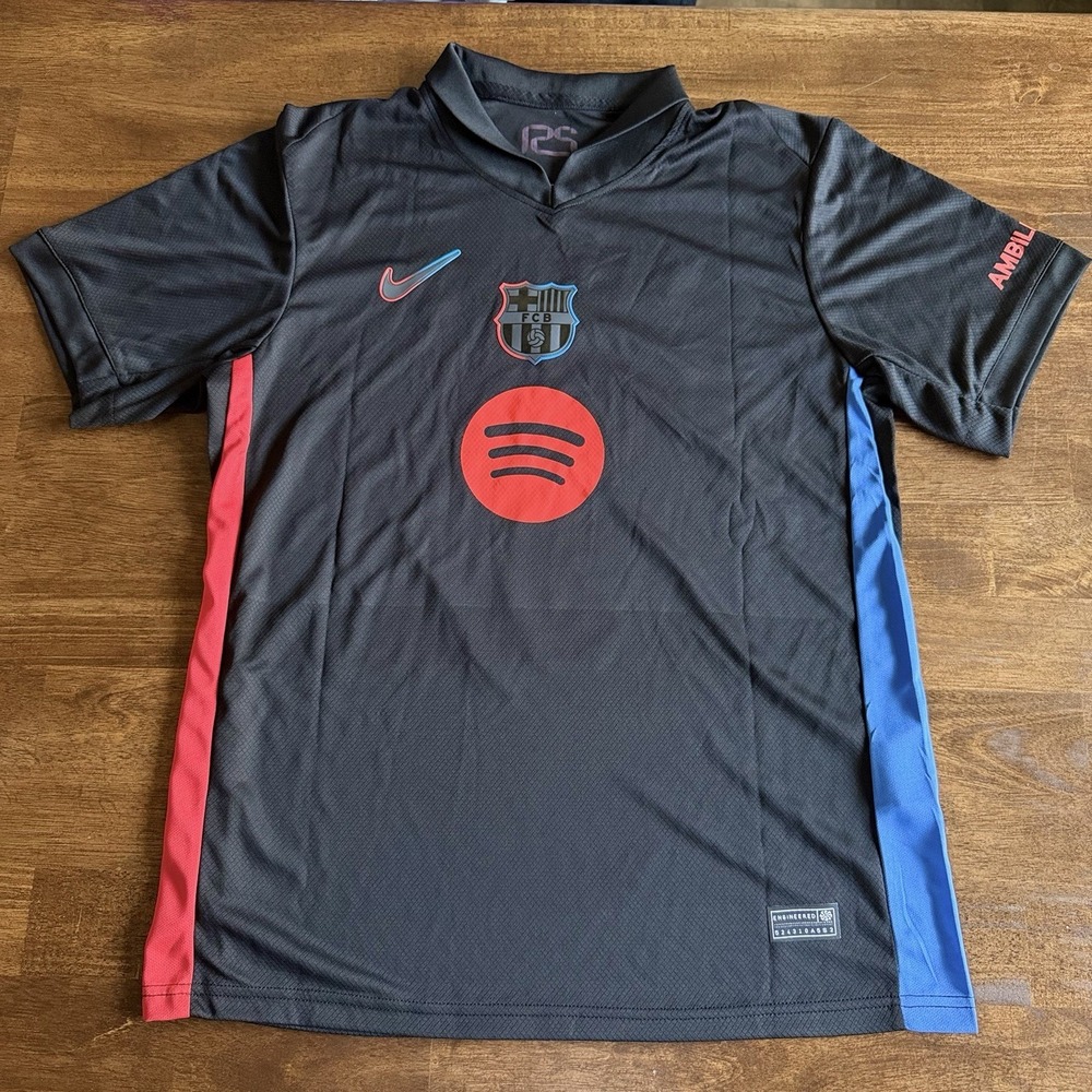 FC Barcelona Away 24-25 Soccer Jersey DRY-FIT Men's Size Large Custom #2 Alfafa